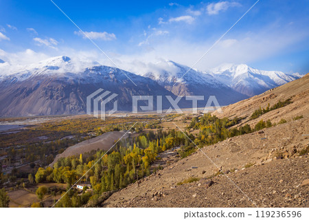 Mountain landscape view from Pamir highway, Tajikistan 119236596