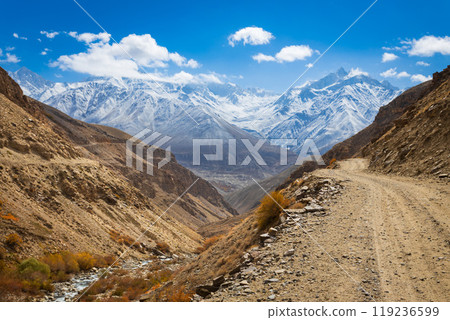 Mountain landscape view from Pamir highway, Tajikistan 119236599