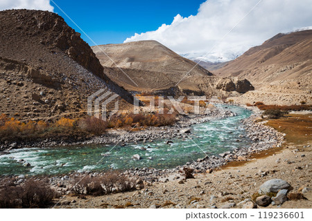 Mountain landscape view from Pamir highway, Tajikistan Mountain landscape view from Pamir highway, Tajikistan 119236601