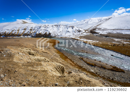 Mountain landscape view from Pamir highway, Tajikistan 119236602