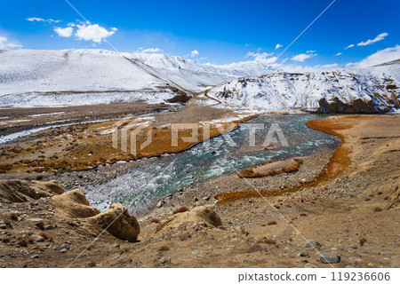 Mountain landscape view from Pamir highway, Tajikistan 119236606