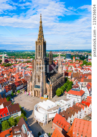 Ulm Minster Church aerial panoramic view, Germany Ulm Minster Church aerial panoramic view, Germany 119236654
