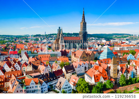 Ulm Minster Church aerial panoramic view, Germany Ulm Minster Church aerial panoramic view, Germany 119236658