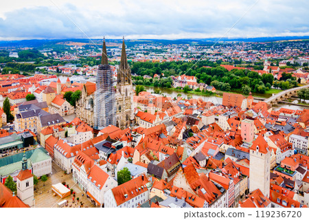 Regensburg city aerial panoramic view, Germany Regensburg city aerial panoramic view, Germany 119236720