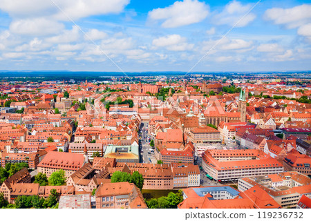Nuremberg old town aerial panoramic view 119236732
