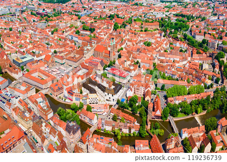 Nuremberg old town aerial panoramic view Nuremberg old town aerial panoramic view 119236739