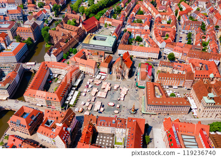 Nuremberg old town aerial panoramic view 119236740