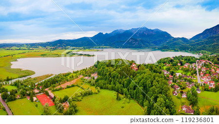 Kochelsee Lake aerial panoramic view, Germany Kochelsee Lake aerial panoramic view, Germany 119236801