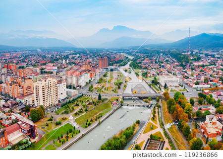 Vladikavkaz city aerial panoramic view 119236866