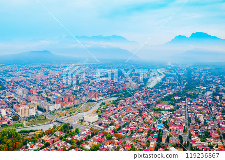 Vladikavkaz city aerial panoramic view Vladikavkaz city aerial panoramic view 119236867