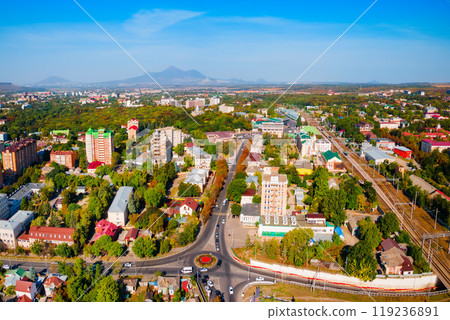 Yessentuki city aerial panoramic view, Russia 119236891