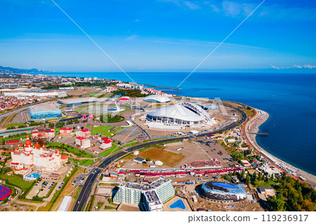 Sochi Olympic Park aerial panoramic view Sochi Olympic Park aerial panoramic view 119236917