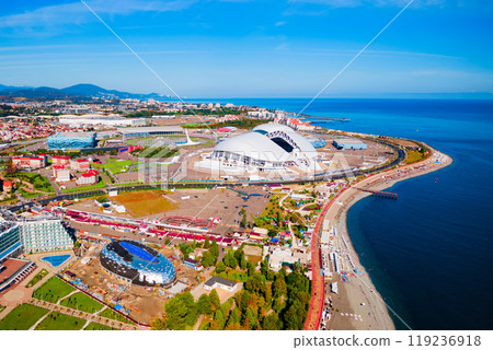 Sochi Olympic Park aerial panoramic view 119236918