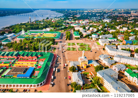 Kostroma city, Volga river aerial view Kostroma city, Volga river aerial view 119237005