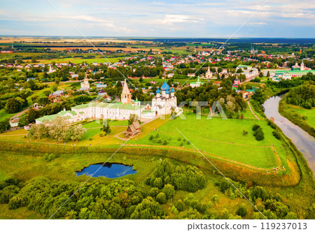 Suzdal Kremlin aerial panoramic view, Russia Suzdal Kremlin aerial panoramic view, Russia 119237013