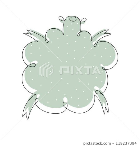 A flying sheep in the form of a cloud with polka dots A flying sheep in the form of a cloud with polka dots 119237394