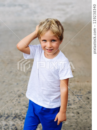 Portrait boy. Happy childhood, sincere emotions, joy of life, family education 119238340