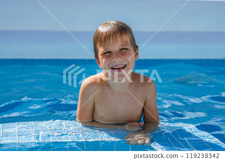 Portrait boy. Happy childhood, sincere emotions, joy of life, family education Portrait boy. Happy childhood, sincere emotions, joy of life, family education 119238342