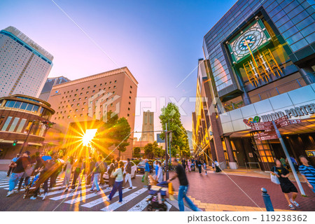 Yokohama cityscape in Japan in October. Yokohama bustling with foreign tourists... a ray of hope. The direction of Sakuragicho Station is in the back left... = 13th Yokohama cityscape in Japan in October. Yokohama bustling with foreign tourists... a ray of hope. The direction of Sakuragicho Station is in the back left... = 13th 119238362