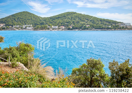 Landscape seen from Babin Kuk peninsula, Dubrovnik, Croatia. 119238422