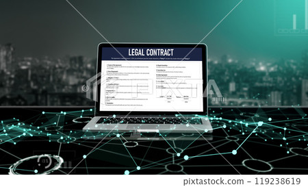 Digital legal contract provide terms and conditions document snugly on screen Digital legal contract provide terms and conditions document snugly on screen 119238619