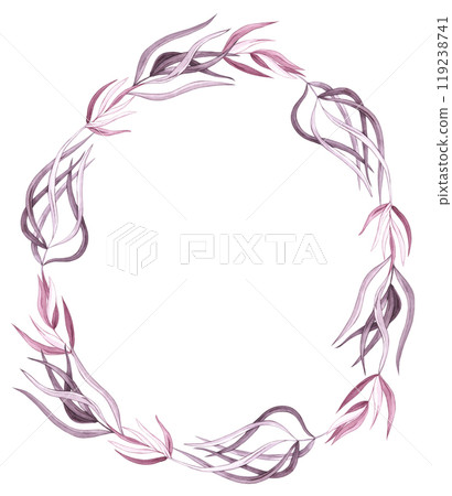 Watercolor tropical boho wreath with flowers Watercolor tropical boho wreath with flowers 119238741