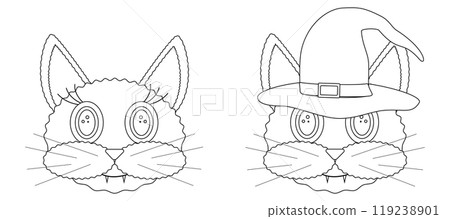 Halloween Cat Coloring Page for Kids Halloween Cat Coloring Page for Kids 119238901