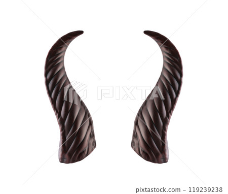 Long demon horns isolated on white background Long demon horns isolated on white background 119239238