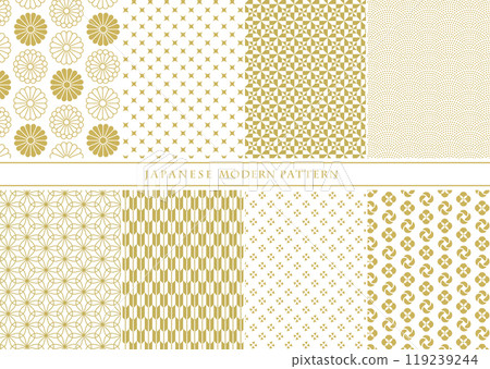 金色日式現代圖案套裝_菊花 119239244