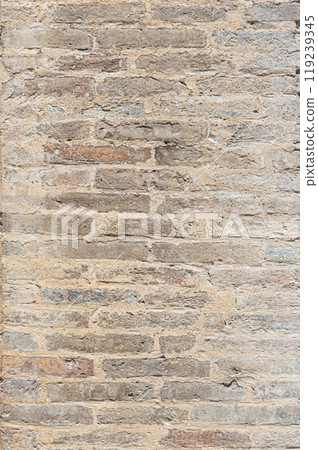 Brick wall of beige stone Brick wall of beige stone 119239345