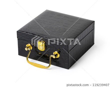 small dark leather case or suitcase 119239407