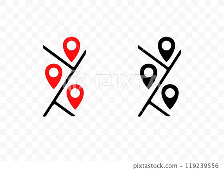 Map with pinpoints and road or street, geolocation, location and pointer, graphic design. Destination, coordinates, navigation and route, vector design and illustration Map with pinpoints and road or street, geolocation, location and pointer, graphic design. Destination, coordinates, navigation and route, vector design and illustration 119239556