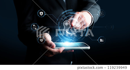Human interact with AI artificial intelligence brain process generative AI FaaS 119239949