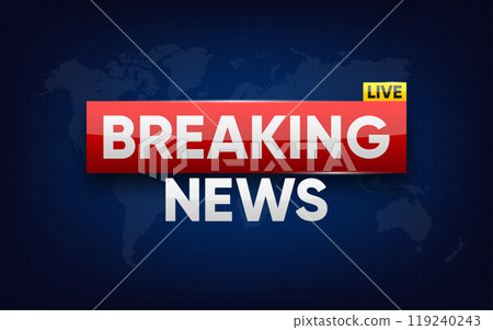 Breaking Live News poster. Bars for news and sport channels, streaming and broadcasting. TV background and internet video stream concept. Vector illustration. Breaking Live News poster. Bars for news and sport channels, streaming and broadcasting. TV background and internet video stream concept. Vector illustration. 119240243