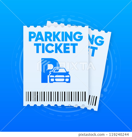 Parking tickets. Parking zone. Receipt template. Ticket machine slot. Vector illustration. Parking tickets. Parking zone. Receipt template. Ticket machine slot. Vector illustration. 119240244