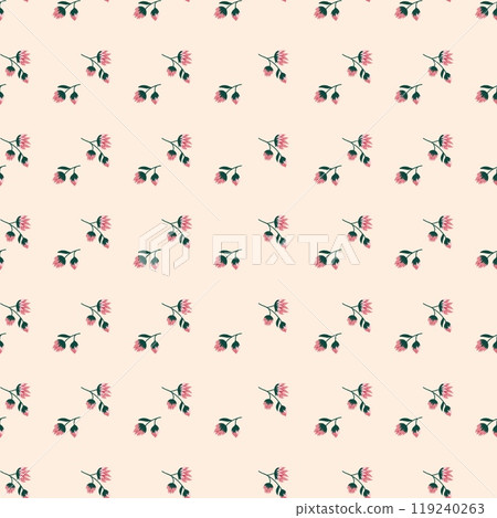 Seamless pattern with cactus flowers on a beige background Seamless pattern with cactus flowers on a beige background 119240263