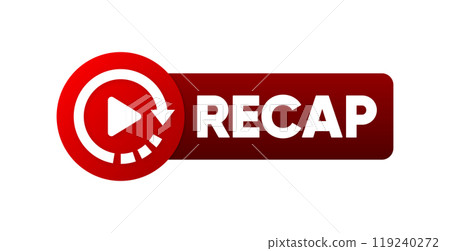 Recap Video. Button Replay. Video play. Watching on streaming. Vector illustration. Recap Video. Button Replay. Video play. Watching on streaming. Vector illustration. 119240272
