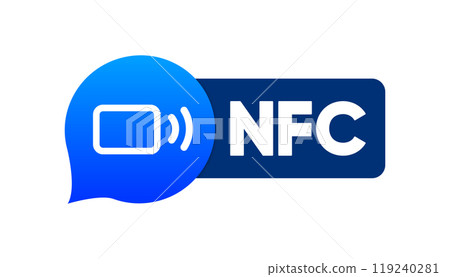 NFC Payment banner. Contactless Payment concept. Contactless NFC payment. Vector illustration. NFC Payment banner. Contactless Payment concept. Contactless NFC payment. Vector illustration. 119240281