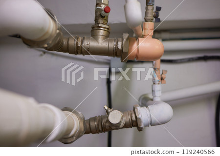 A Complex Plumbing System with Various Pipes and Fittings for Effective Efficiency A Complex Plumbing System with Various Pipes and Fittings for Effective Efficiency 119240566