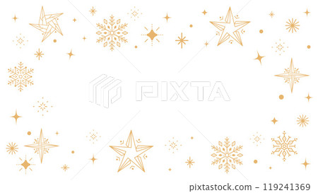 Golden stars and snowflakes minimalist line style 119241369