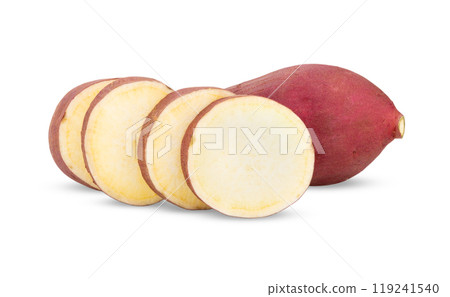 Japanese sweet potato on white background 119241540