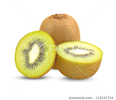 green kiwi fruit on white background green kiwi fruit on white background 119241724