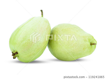 Guava fruit isolated on white background 119241865