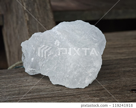 white alum cubes on wooden white alum cubes on wooden 119241918