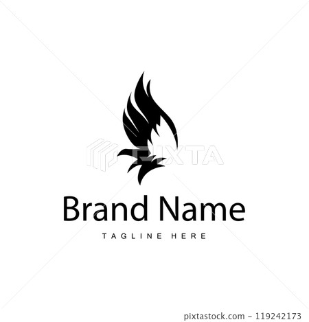 Wing Logo Design, Vector Eagle Falcon Wings, Beauty Flying Bird, Illustration Symbol 119242173