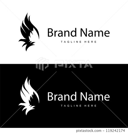 Wing Logo Design, Vector Eagle Falcon Wings, Beauty Flying Bird, Illustration Symbol Wing Logo Design, Vector Eagle Falcon Wings, Beauty Flying Bird, Illustration Symbol 119242174