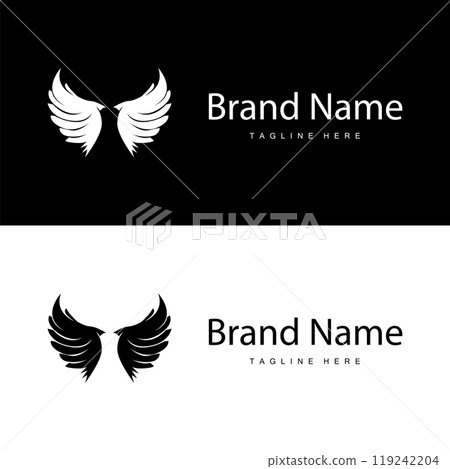 Wing Logo Design, Vector Eagle Falcon Wings, Beauty Flying Bird, Illustration Symbol Wing Logo Design, Vector Eagle Falcon Wings, Beauty Flying Bird, Illustration Symbol 119242204