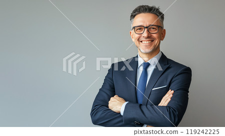 Confident smiling business leader 119242225