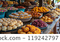 A vibrant display of Mexican pastries and sweets. 119242797