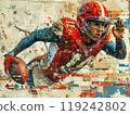 A sports team collage with action shots and team logos 119242802
